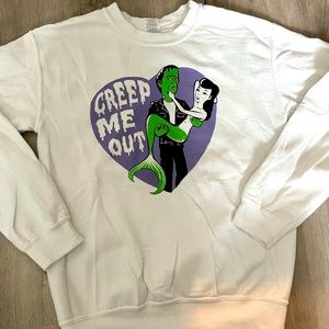 HALLOWEEN | Creep Me Out | White | Sweater | Hoodie | Medium 🖤🤍🖤🤍🖤
